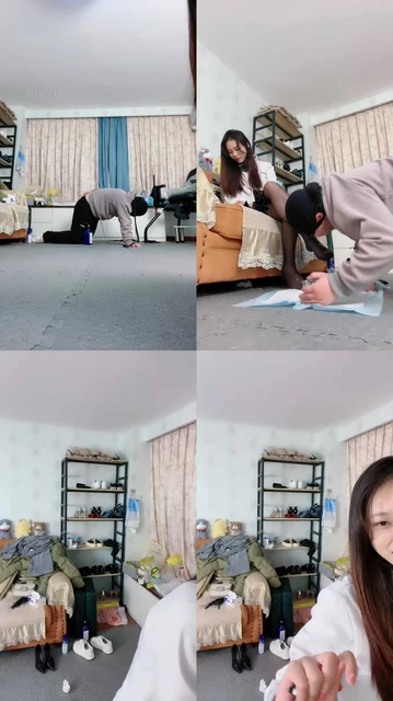 【奶萍】学院风S-转胯骑马/耳光/品尝臭脚/脚喂酸奶