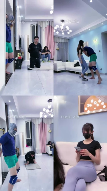 【麋鹿银儿】运动女神虐双M-重度踢踹/骑马/喂拉丝口水/闻臭袜