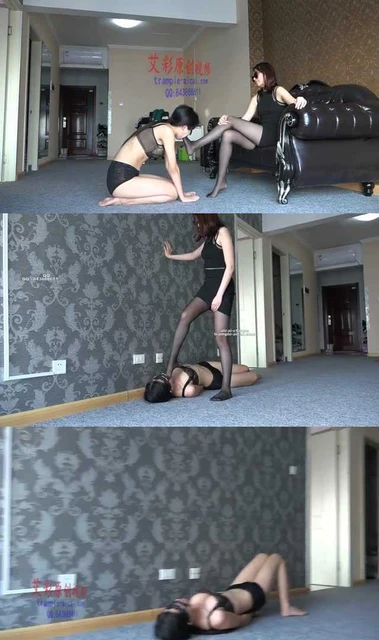 【艾彩】黑丝极度插嘴深喉