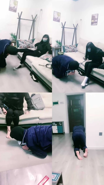 【大小姐】跪舔高帮帆布鞋白袜/鞭打/手铐捆绑