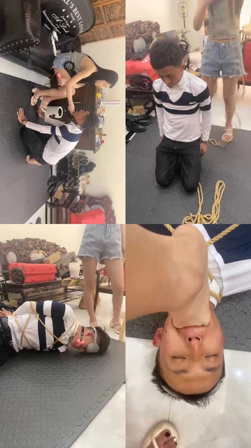 【琳嘉】五花大绑强制鞭打/鞋抽耳光/口球塞嘴