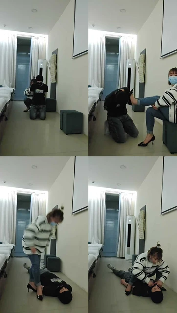 【果果】反绑戴口水/转胯/虐乳腿绞/踩踏踢踹