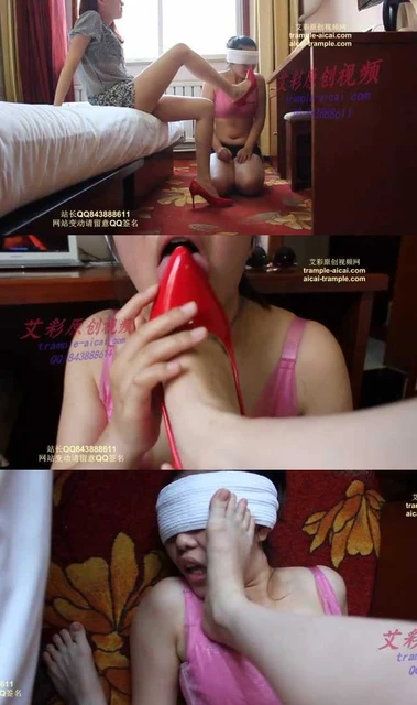 【小妮女主】红色高跟鞋调教母狗,踢打母狗