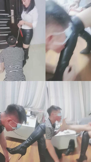 【冰爷】长靴S-楼梯间遛狗/清理脏鞋/品尝玉足