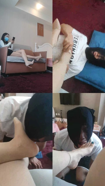 【An盈盈】跪舔高跟原味肉丝脚/踩踏