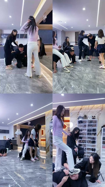 【麋鹿银儿】5S-轮流舔脏鞋/提档/重度耳光/揪耳朵/骑马掐脖窒息