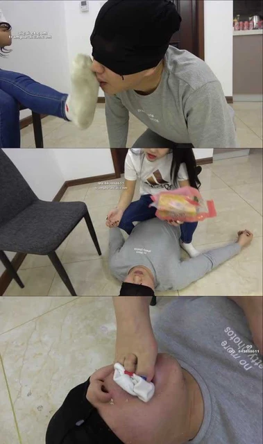 【冷柔】原味脏棉袜羞辱，喂食