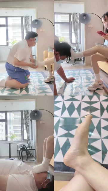 【子衿】休闲鞋踩狗脸/头顶鞋子/闻舔白袜jio/吃口水掐乳/喝圣水