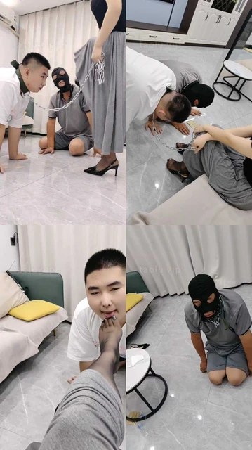 【辣姐】父子局-奴下奴-喝圣水/遛狗爬行/磕头跪拜/黑丝插嘴