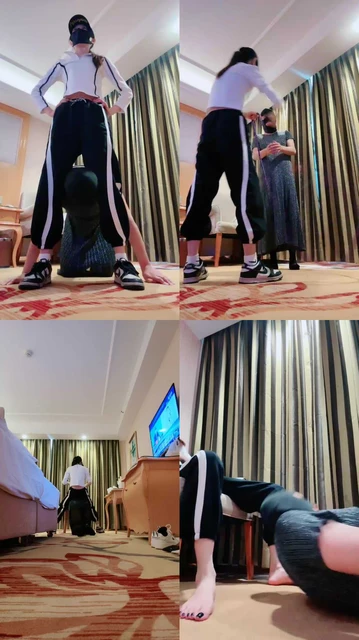 【美娜格格】健身教练S-超暴力踢踹/骑马狗爬