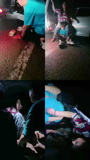 【小欣欣】户外-车外舔脚/掐乳/喂口水