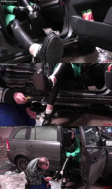【欧美女王】15cm-Maria女神地下停车场高跟踩踏贱狗!浓痰吐脸跪舔鞋底脏泥!