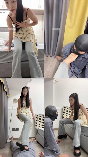 【素人抽水机】臭脚精神小妹圣水调教