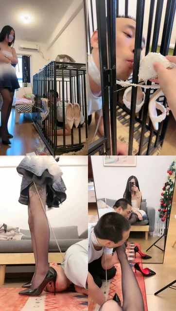 【奈奈生】高跟黑丝诱惑-关狗笼/喝圣水/高跟踩
