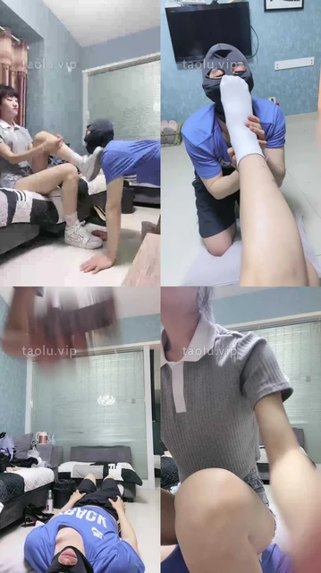 【桃妖】夜跑后舔鞋底/吃口水/转胯保鲜膜窒息/闻臭鞋臭脚