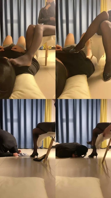 【轩宁】皮衣黑丝高跟tj贱狗