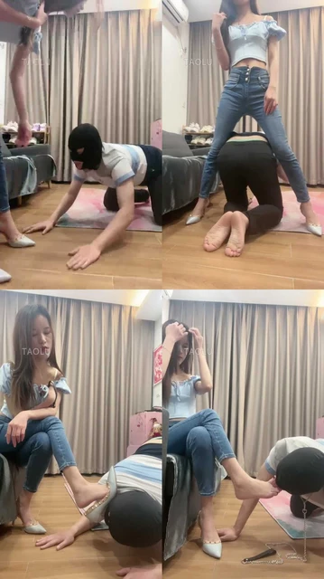 【诗诗】惩罚迟到狗/踩踏/牛仔裤转胯/近距离舔鞋