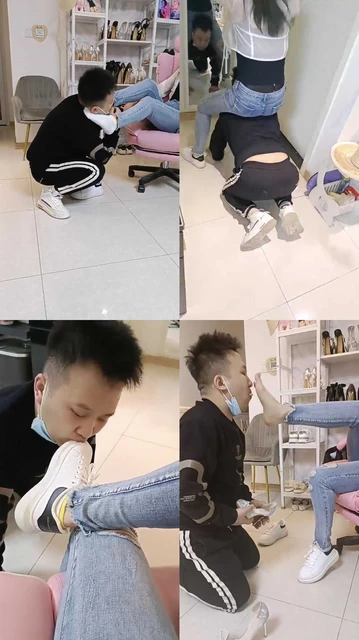 【筱雅】舔脏小白鞋/棉袜捂脸/骑马转胯/关狗笼