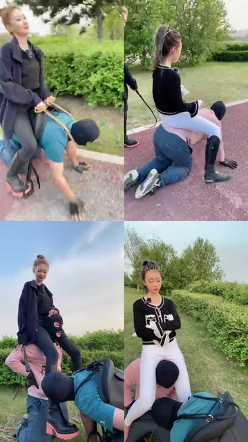 【二宝】和素人模特户外骑马双奴