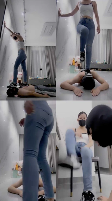 【漫漫大人】健身女神-AJ棉袜全体重踩踏/狂吸白棉袜