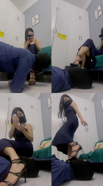 【甜一】狗舌清理高跟凉鞋/鞋跟插嘴/虐乳/坐脸窒息