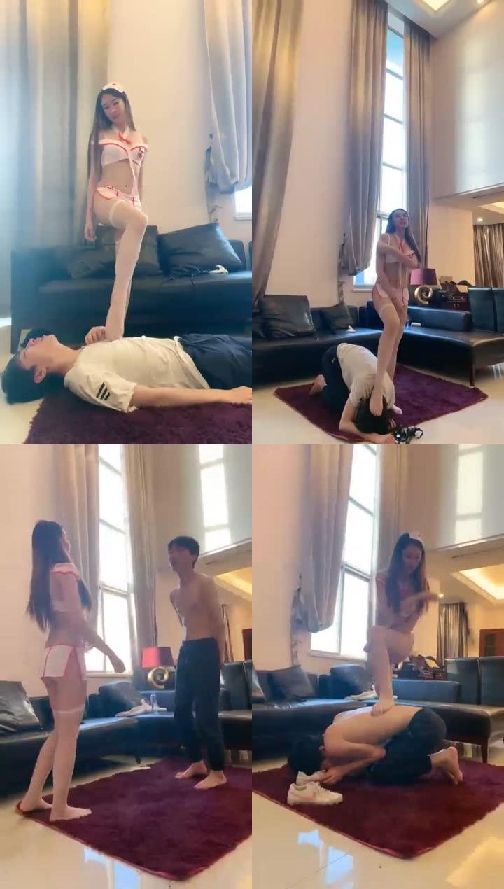 【微希】变态邻居偷内内被抓 超性感护士装