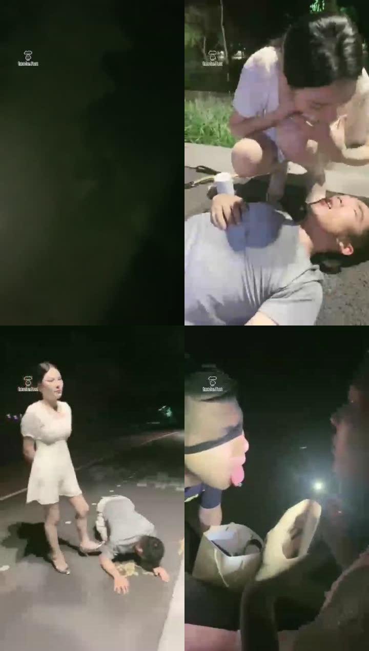 【诺曦】上海外滩户外遛狗 呕吐物 双狗伺候